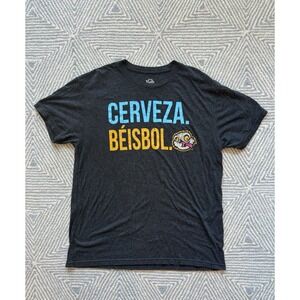 108 Stitches Lansing Locos Cerveza Beisbol T-Shirt - Gray - XL